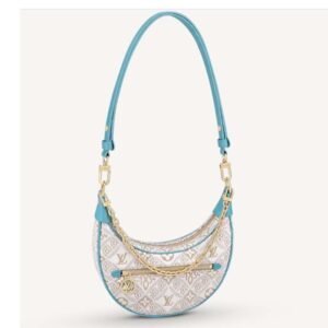 Louis Vuitton LV Women Loop Ecru Blue Since 1854 Jacquard Textile Cowhide Leather | AlmaBagz