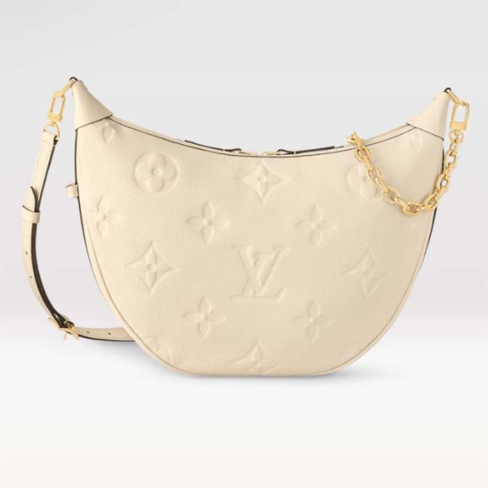 Louis Vuitton LV Women Loop Hobo Cream Monogram Empreinte Embossed Grained Cowhide Leather | AlmaBagz