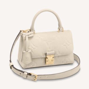 Louis Vuitton LV Women Madeleine BB Handbag Crème Beige Embossed Grained Cowhide | AlmaBagz