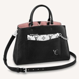 Louis Vuitton LV Women Marelle Tote MM Gold Black Epi Grained Cowhide | AlmaBagz