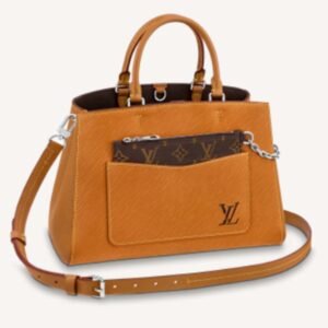 Louis Vuitton LV Women Marelle Tote MM Gold Miel Brown Epi Grained Cowhide | AlmaBagz