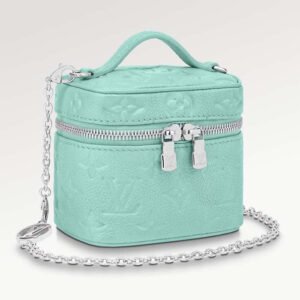 Louis Vuitton LV Women Micro Vanity Blue Monogram Empreinte Embossed Supple Grained Cowhide Leather | AlmaBagz