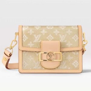 Louis Vuitton LV Women Mini Dauphine Handbag Beige Monoglam Coated Canvas | AlmaBagz