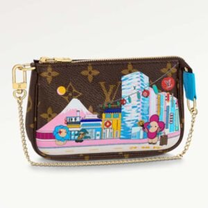 Louis Vuitton LV Women Mini Pochette Accessoires Blue Monogram Coated Canvas | AlmaBagz