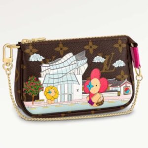Louis Vuitton LV Women Mini Pochette Accessoires Fuchsia Monogram Coated Canvas | AlmaBagz