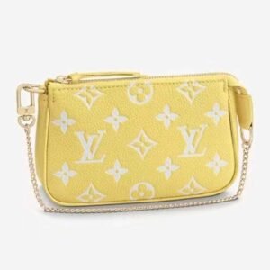 Louis Vuitton LV Women Mini Pochette Accessoires Yellow Monogram Empreinte Embossed Supple Grained Cowhide | AlmaBagz