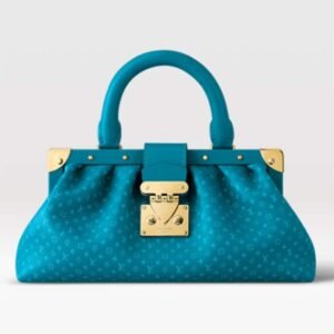 Louis Vuitton LV Women Monogram Clutch Blue Calfskin Leather S-Lock | AlmaBagz