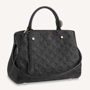 Louis Vuitton LV Women Montaigne MM Handbag Monogram Empreinte Black | AlmaBagz
