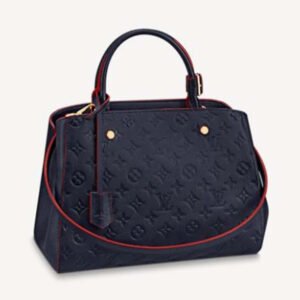 Louis Vuitton LV Women Montaigne MM Handbag Monogram Empreinte Leather-Navy | AlmaBagz