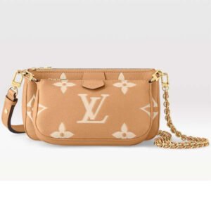 Louis Vuitton LV Women Multi Pochette Accessoires Beige Monogram Empreinte Embossed Grained Cowhide | AlmaBagz