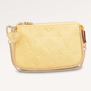 Louis Vuitton LV Women Multi Pochette Accessoires Yellow Monogram Vernis Embossed Patent Calf | AlmaBagz