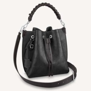 Louis Vuitton LV Women Muria Bucket Bag Black Mahina Perforated Calf Leather | AlmaBagz