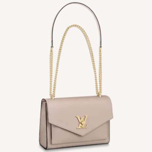 Louis Vuitton LV Women Mylockme Chain Bag Beige Soft Grained Calfskin Turn Lock | AlmaBagz