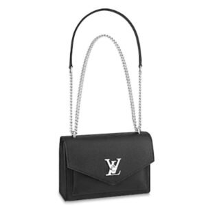 Louis Vuitton LV Women Mylockme Chain Bag Black Soft Grained Calfskin | AlmaBagz