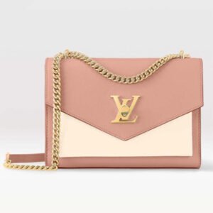 Louis Vuitton LV Women Mylockme Chain Bag Rose Trianon Pink Grained Calf Leather | AlmaBagz