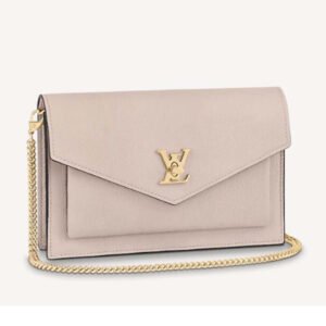 Louis Vuitton LV Women Mylockme Chain Pochette Beige Soft Grained Calfskin | AlmaBagz