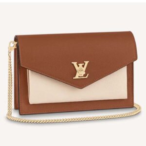 Louis Vuitton LV Women Mylockme Chain Pochette Châtaigne Brown Calf Leather | AlmaBagz