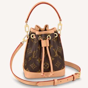 Louis Vuitton LV Women Nano Noé Bucket Bag Monogram Coated Canvas Brown | AlmaBagz