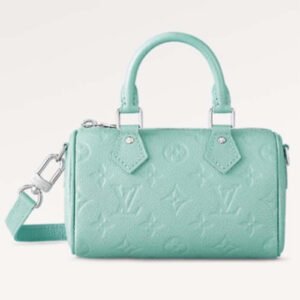 Louis Vuitton LV Women Nano Speedy Blue Monogram Empreinte Embossed Supple Grained Cowhide | AlmaBagz