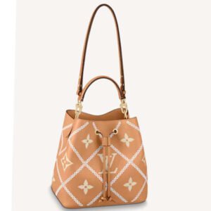 Louis Vuitton LV Women NéoNoé MM Bucket Bag Orange Embroidered Embossed Grained Cowhide | AlmaBagz