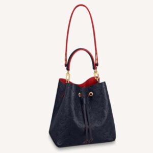 Louis Vuitton LV Women NéoNoé MM Bucket Navy Embossed Monogram Empreinte Grained Cowhide | AlmaBagz