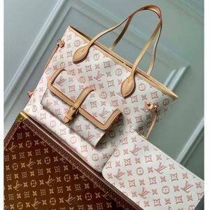 Louis Vuitton LV Women Neverfull MM Tote Bag Beige Monogram Coated Canvas | AlmaBagz
