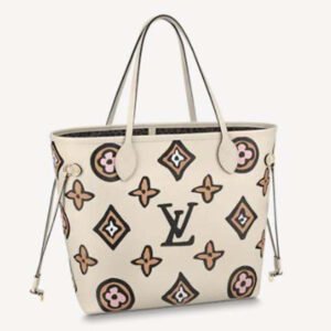 Louis Vuitton LV Women Neverfull MM Tote Cream Monogram Coated Canvas | AlmaBagz