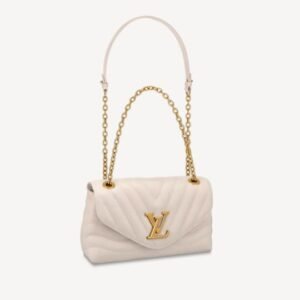 Louis Vuitton LV Women New Wave Chain Bag Handbag White Smooth Cowhide Leather | AlmaBagz