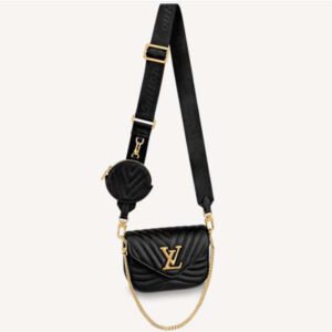 Louis Vuitton LV Women New Wave Multi-Pochette Black Smooth Cowhide Leather | AlmaBagz