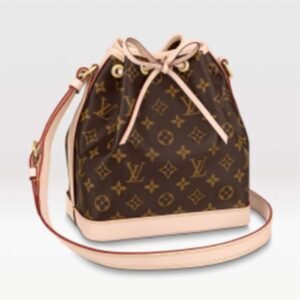 Louis Vuitton LV Women Noé BB Bucket Bag Monogram Coated Canvas Cowhide Leather | AlmaBagz
