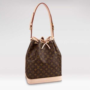 Louis Vuitton LV Women Noé Bucket Bag Brown Monogram Coated Canvas Cowhide Leather | AlmaBagz