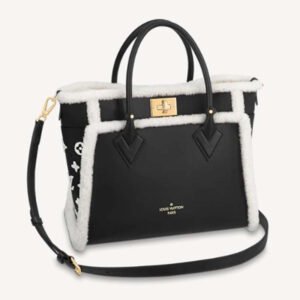 Louis Vuitton LV Women On My Side MM Handbag Black Shearling Grained Calf | AlmaBagz