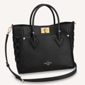 Louis Vuitton LV Women On My Side MM Tote Black Twist Calfskin Monogram Nappa Softy Leather | AlmaBagz