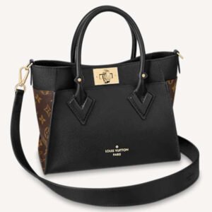 Louis Vuitton LV Women On My Side PM Handbag Black Monogram Coated Canvas Calf | AlmaBagz