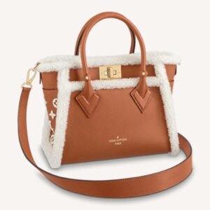 Louis Vuitton LV Women On My Side PM Handbag Caramel Shearling Grained Calf | AlmaBagz