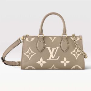 Louis Vuitton LV Women OnTheGo East West Dove Cream Embossed Grained Cowhide Leather | AlmaBagz