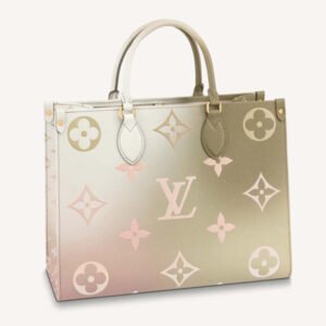 Louis Vuitton LV Women OnTheGo MM Tote Sunset Kaki Monogram Coated Canvas | AlmaBagz
