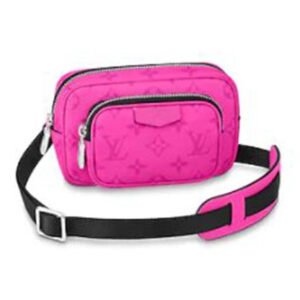 Louis Vuitton LV Women Outdoor Pouch Taigarama Pink Rose Coated Canvas Cowhide Leather | AlmaBagz