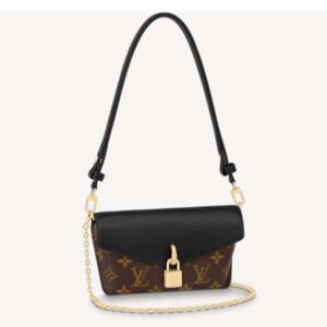 Louis Vuitton LV Women Padlock On Strap Bag Black Monogram Coated Canvas Cowhide Leather | AlmaBagz