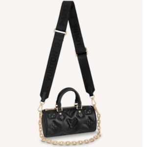 Louis Vuitton LV Women Papillon BB Handbag Black Quilted Embroidered Smooth Calf | AlmaBagz