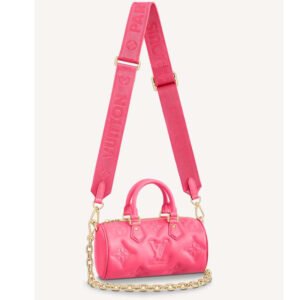 Louis Vuitton LV Women Papillon BB Handbag Pink Quilted Embroidered Smooth Calf | AlmaBagz