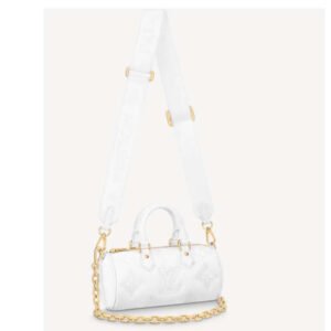 Louis Vuitton LV Women Papillon BB Handbag White Quilted Embroidered Smooth Calf | AlmaBagz