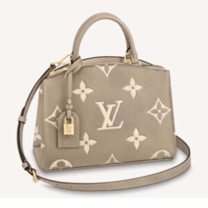 Louis Vuitton LV Women Petit Palais Handbag Tourterelle Crème Embossed Grained Cowhide Leather | AlmaBagz