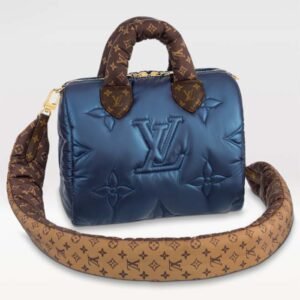 Louis Vuitton LV Women Pillow Speedy Bandoulière 25 Handbag Navy Blue Monogram Coated Canvas | AlmaBagz