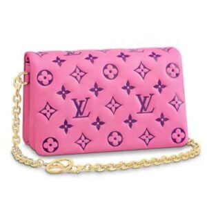 Louis Vuitton LV Women Pochette Coussin Pink Monogram Embossed Lambskin | AlmaBagz