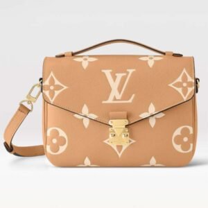 Louis Vuitton LV Women Pochette Metis Bag Beige Monogram Empreinte Embossed Grained Cowhide | AlmaBagz