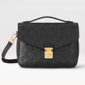 Louis Vuitton LV Women Pochette Métis Bag Black Monogram Grained Cowhide Leather | AlmaBagz