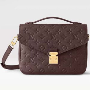Louis Vuitton LV Women Pochette Métis Wine Red Monogram Empreinte Embossed Grained Cowhide Leather | AlmaBagz