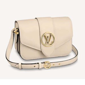 Louis Vuitton LV Women Pont 9 Handbag Cream Smooth Calfskin Cowhide Leather | AlmaBagz