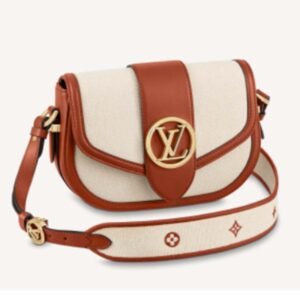 Louis Vuitton LV Women Pont 9 Soft MM Handbag Caramel Brown Canvas Cowhide | AlmaBagz